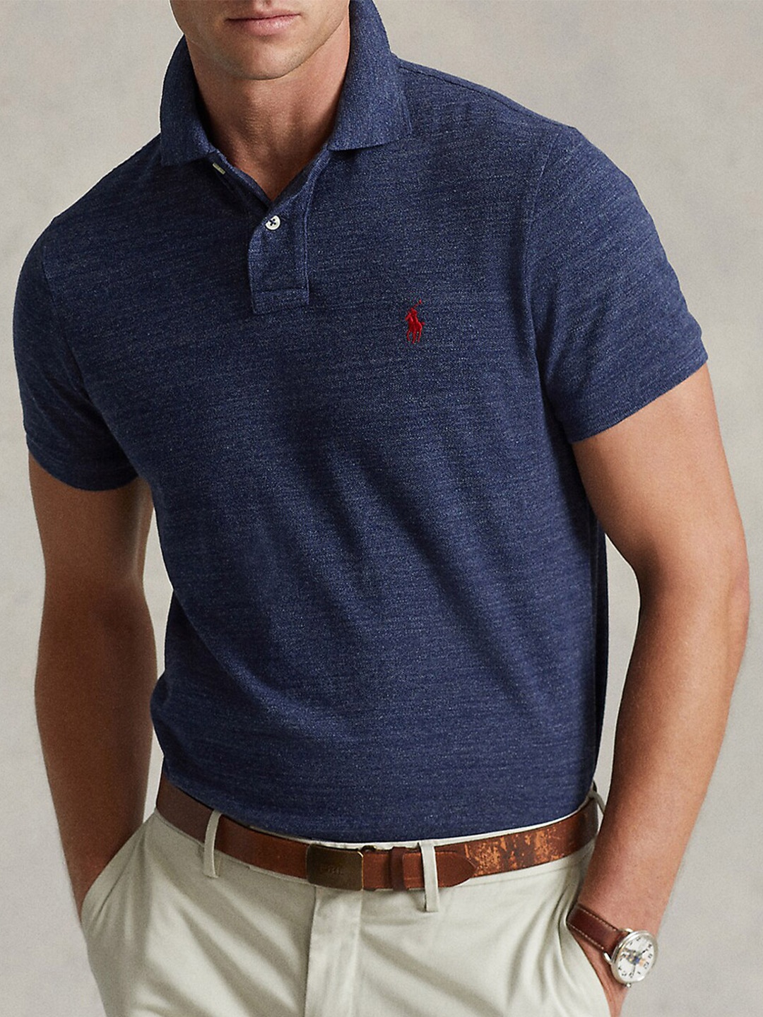 

Polo Ralph Lauren Graphic Printed Polo Collar Short Sleeves Cotton Tshirts, Blue