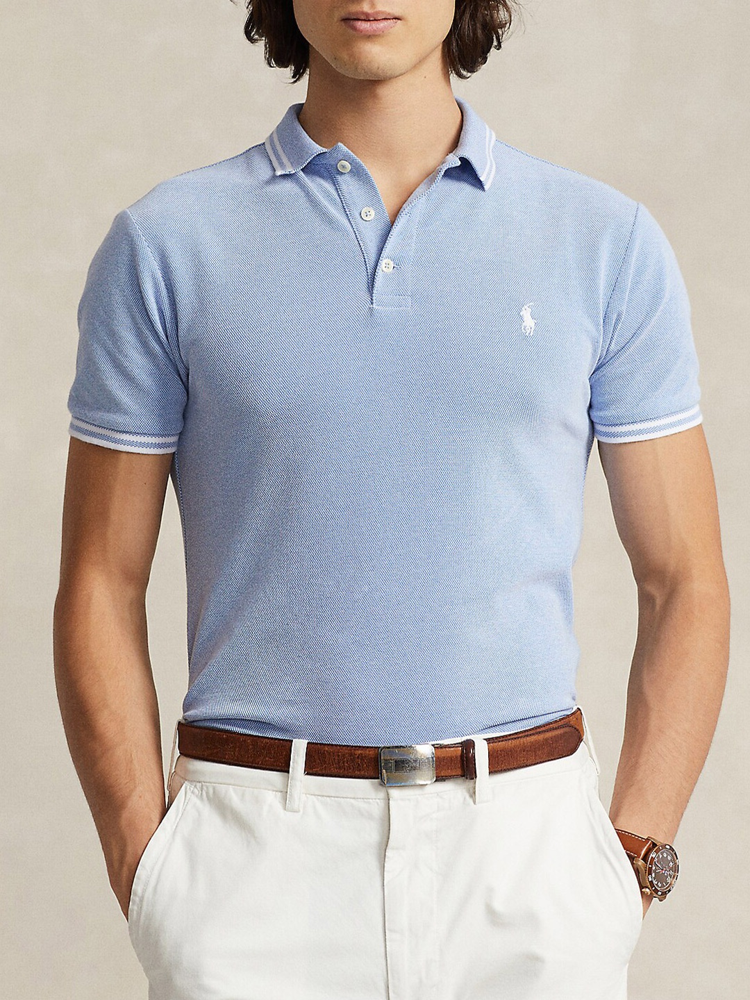 

Polo Ralph Lauren Polo Collar Short Sleeves Cotton Tshirts, Blue