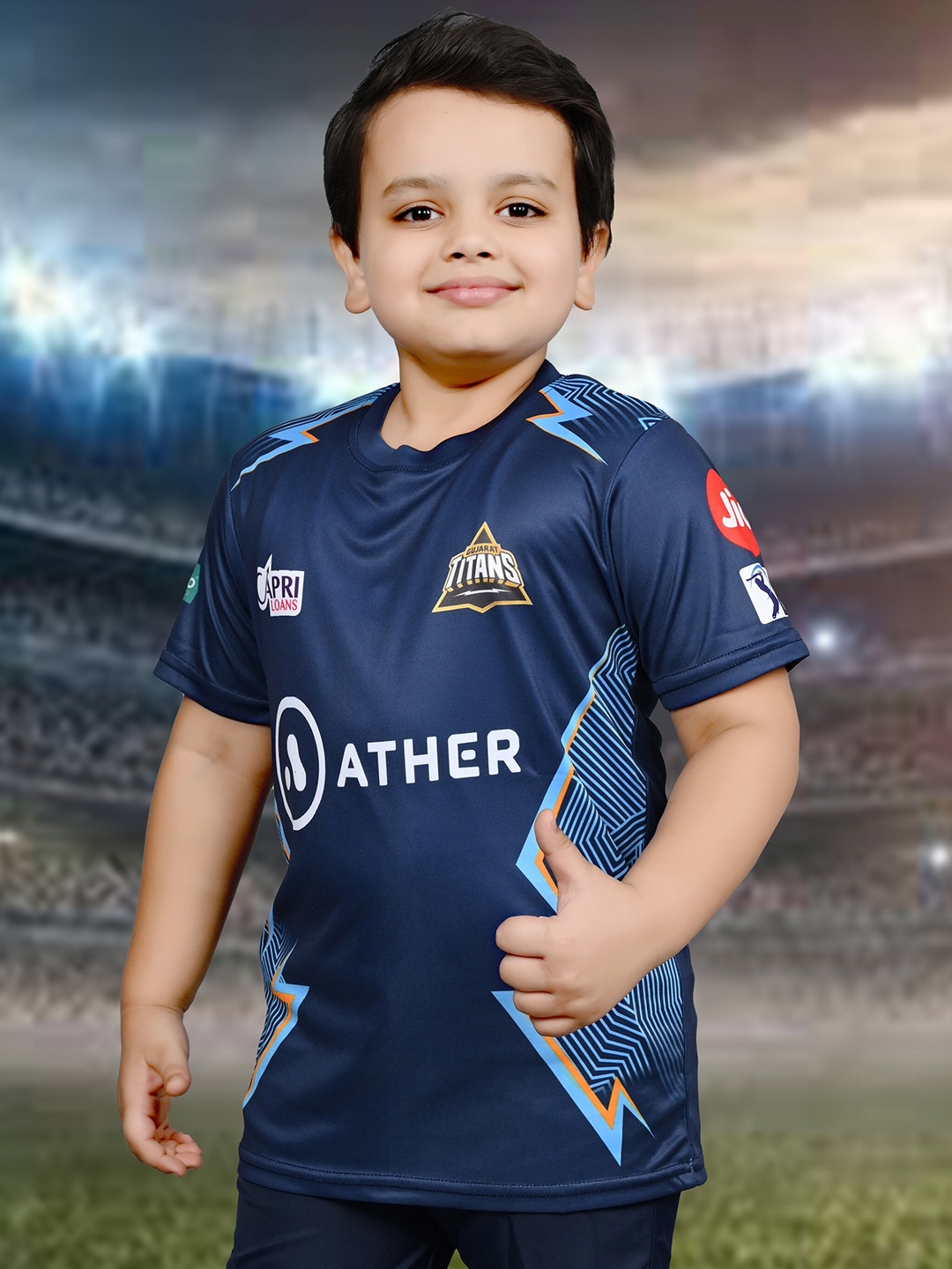 

BAESD Kids IPL Cricket Jersey T-shirt, Navy blue