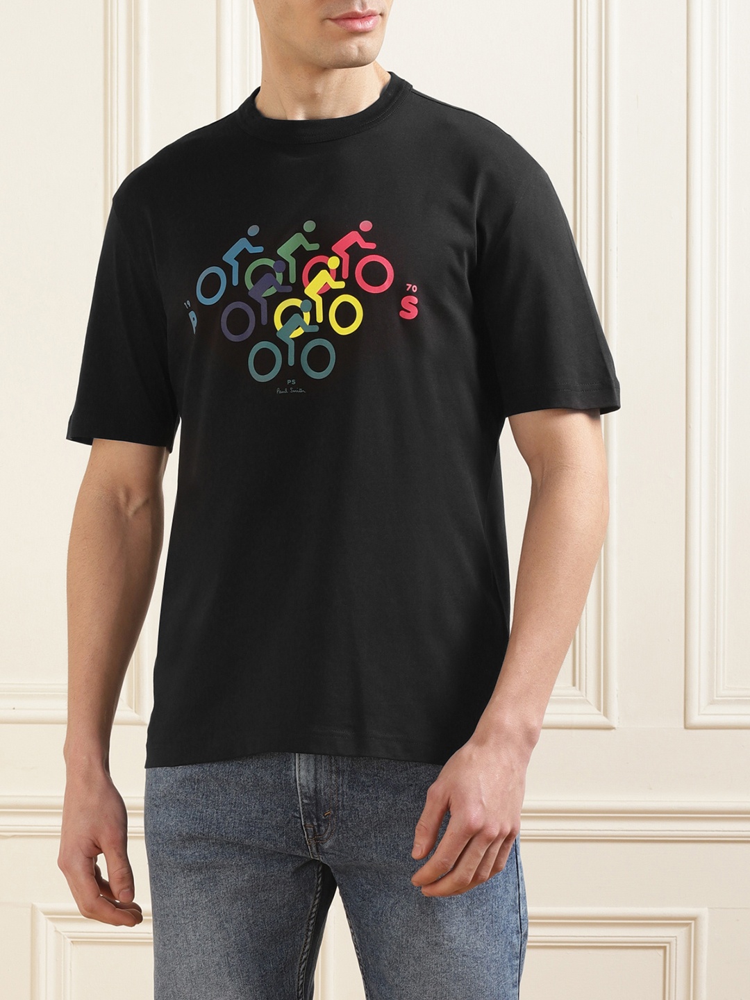 

PS By Paul Smith Men Typography Printed Applique T-shirt, Black