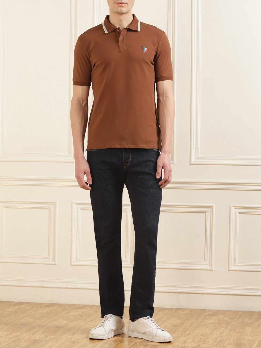 

PS By Paul Smith Men Polo Collar T-shirt, Brown