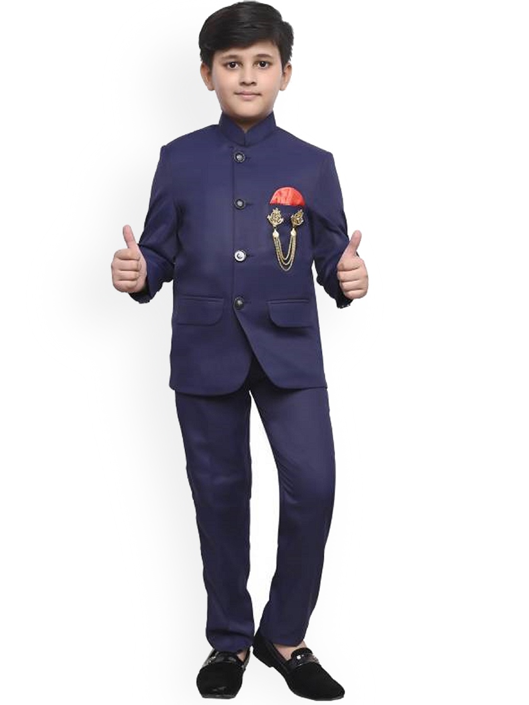 

BAESD Boys 2-Piece Jodhpuri Suit Blazer & Trousers, Blue