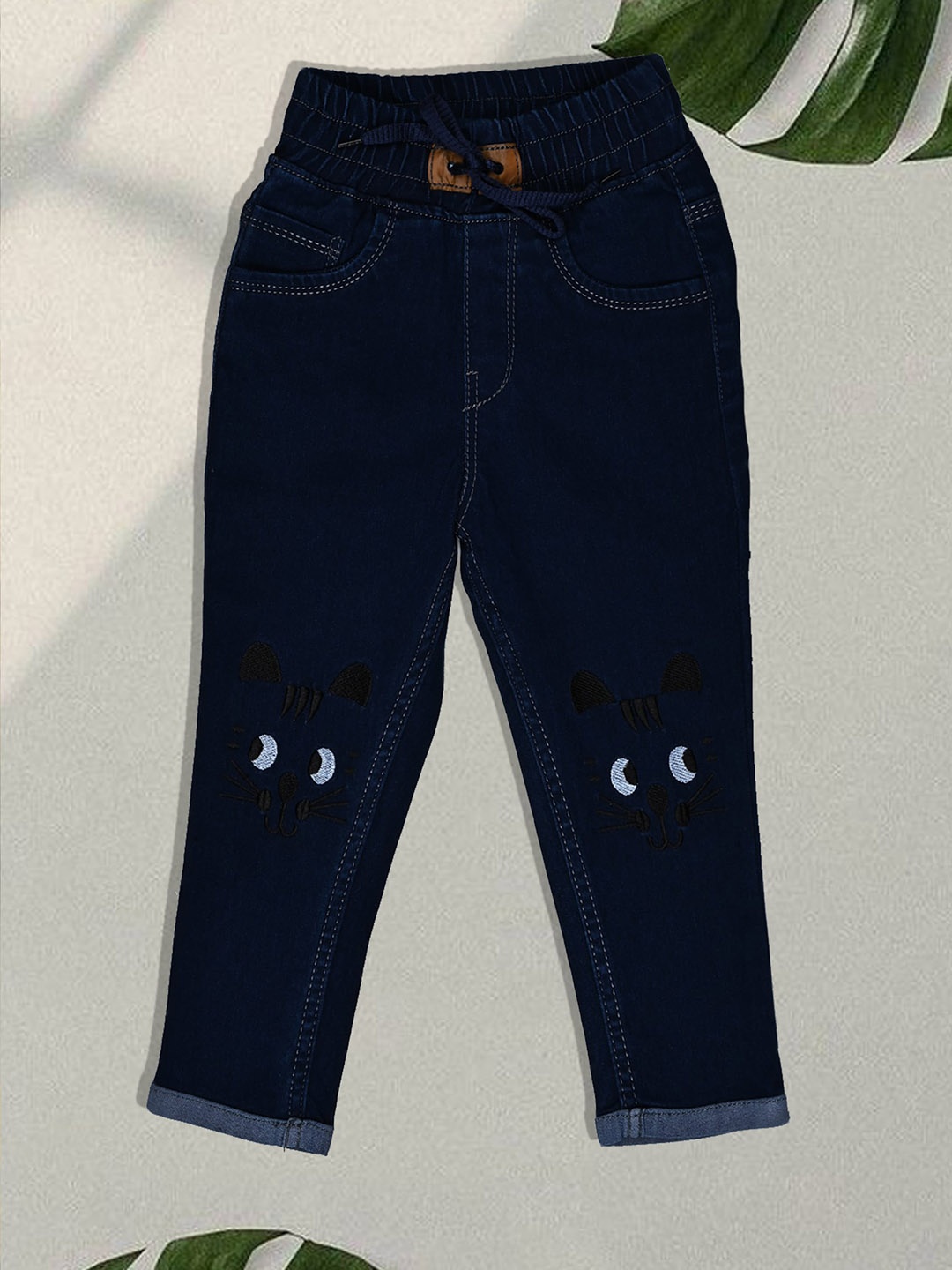 

A-Okay Kids Comfort Skinny Fit High-Rise Embroidered Jeans, Navy blue
