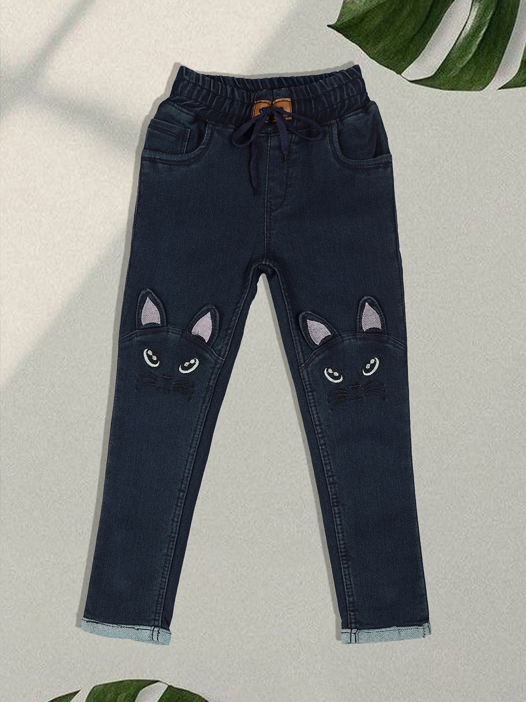 

A-Okay Kids Comfort Skinny Fit High-Rise Embroidered Jeans, Navy blue