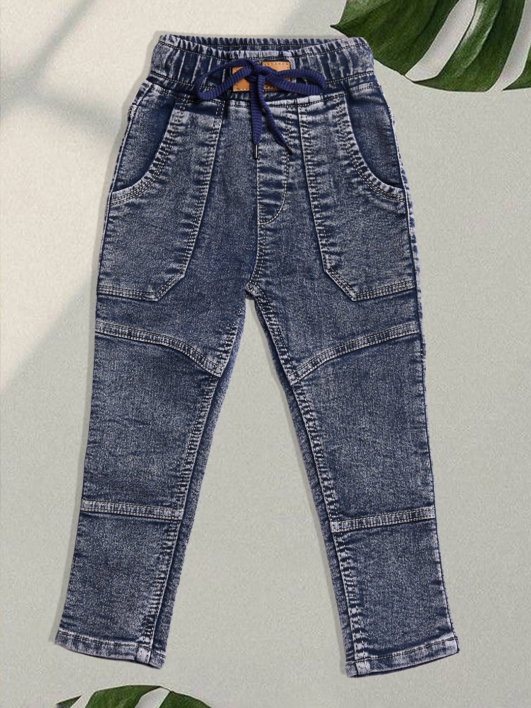 

A-Okay Kids Comfort Skinny Fit High-Rise Heavy Fade Jeans, Navy blue