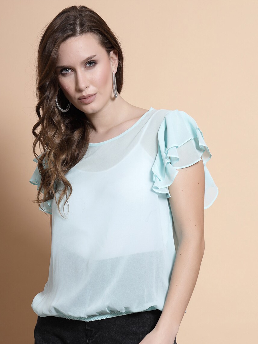 

Chanira La Parezza Flutter Sleeve Blouson Top, Blue