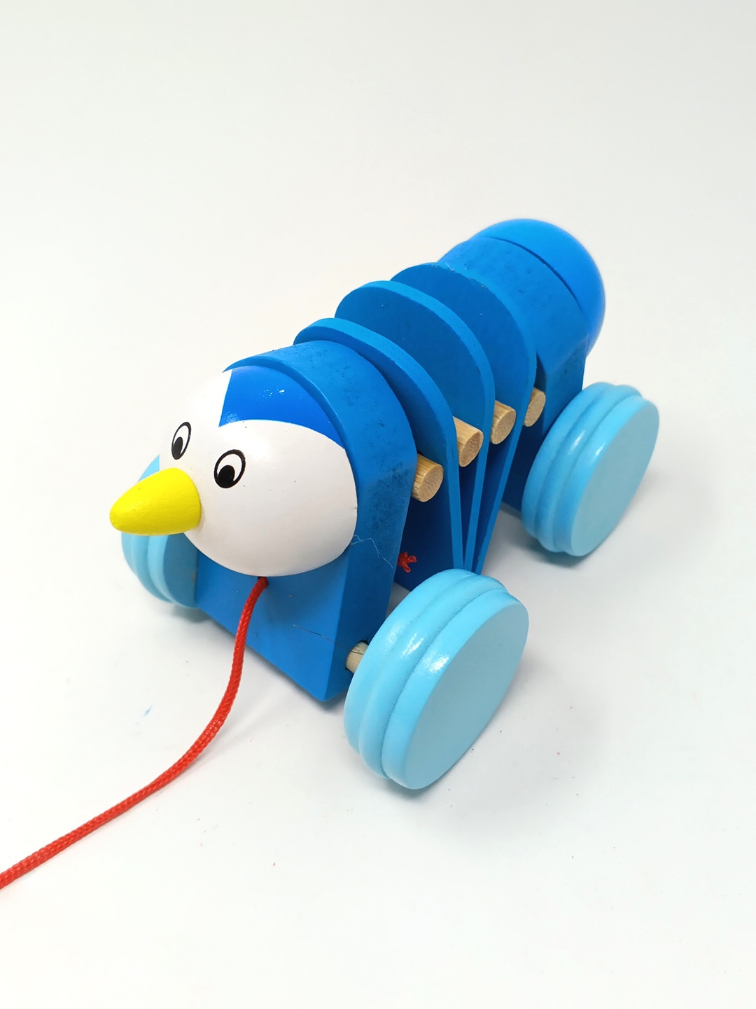 

A&A Kreative Box Wooden Pull Along Wobbly Penguin, Blue
