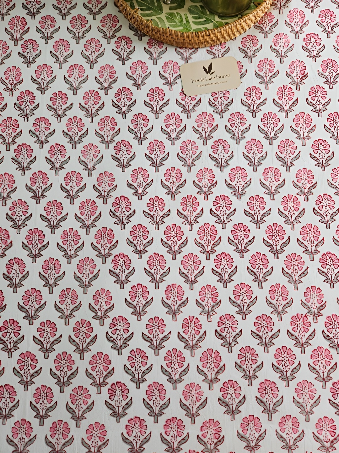 

Feels Like Home Pink & Blue Floral Cotton 210 TC King Bedsheet With 2 Pillow Covers