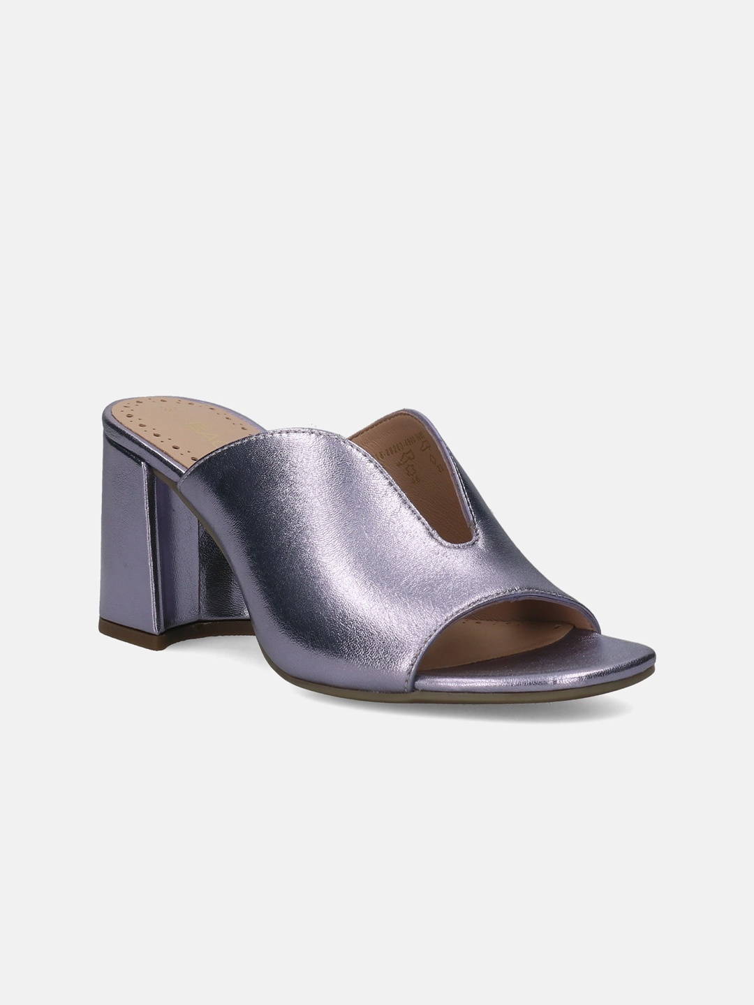 

BAGATT Rosella Textured Metallic Leather Block Heeled Mules