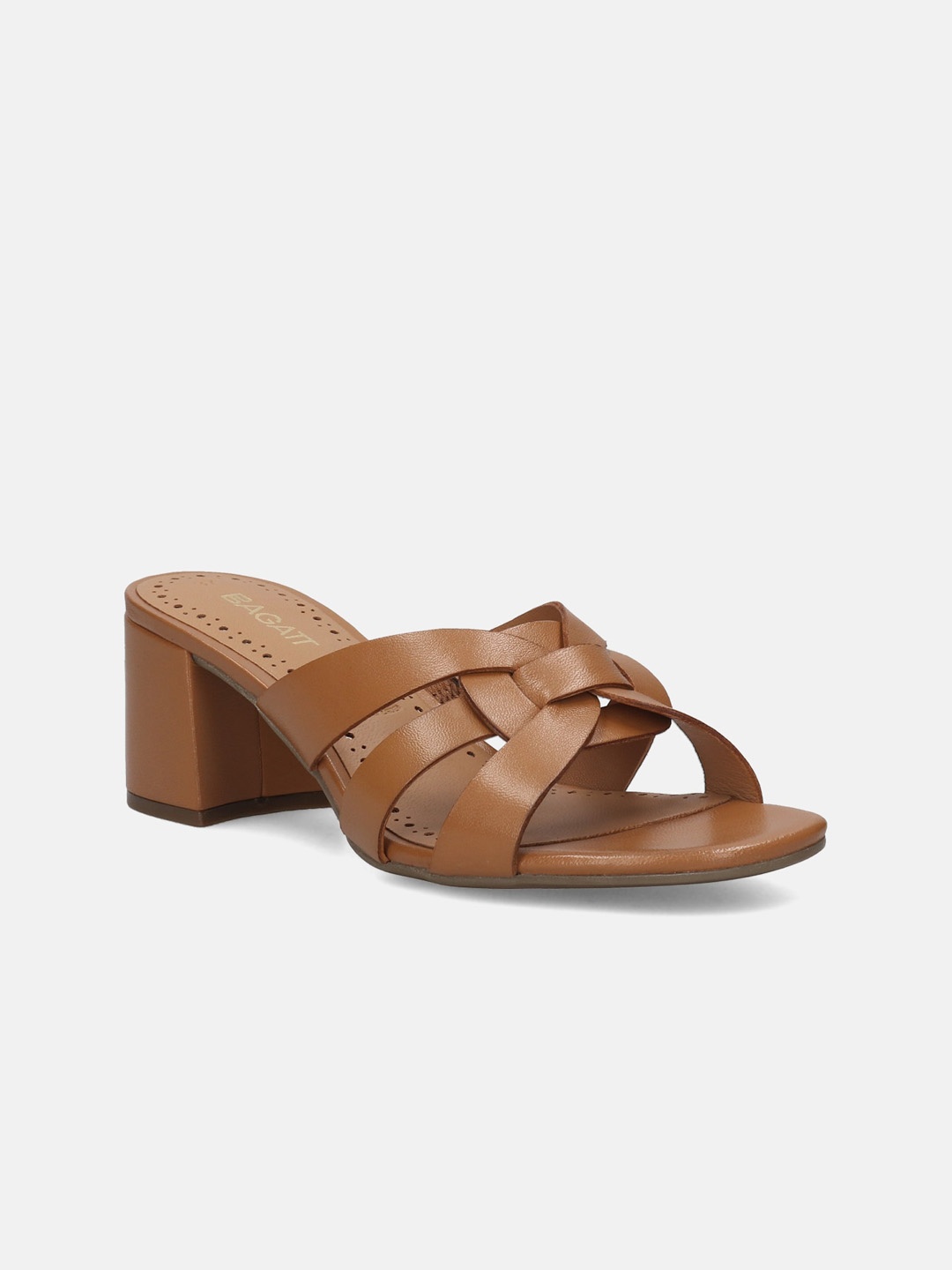 

BAGATT Vanita Strappy Leather Block Heels, Brown