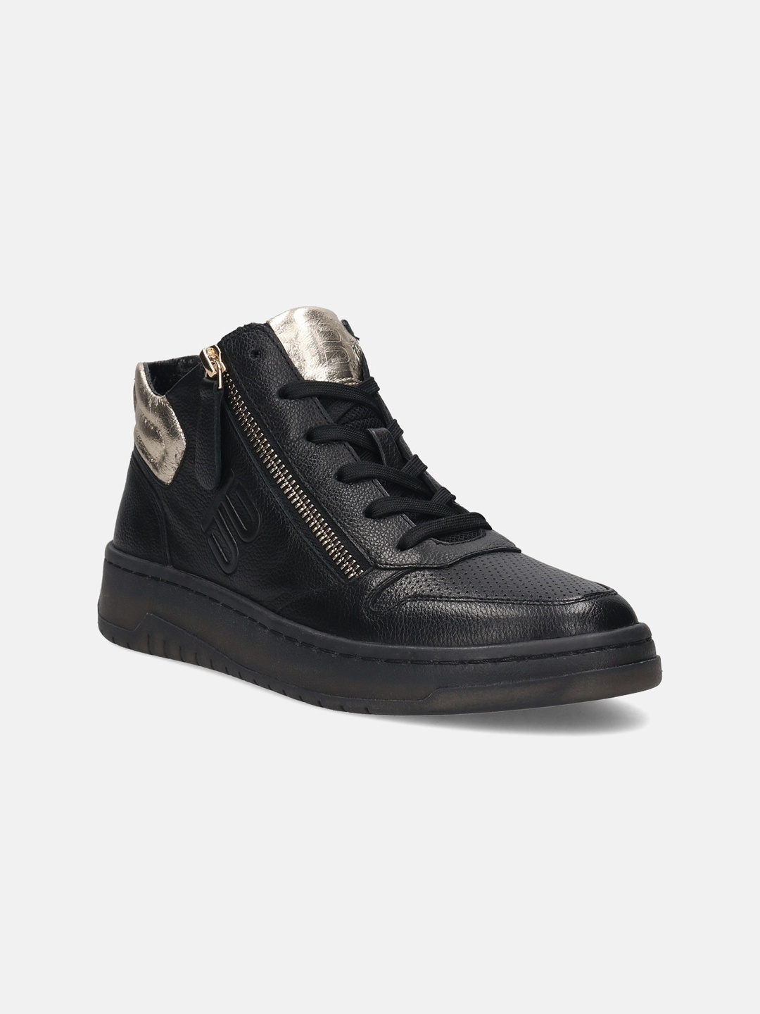 

BAGATT Sting Women Leather High Top Sneakers, Black