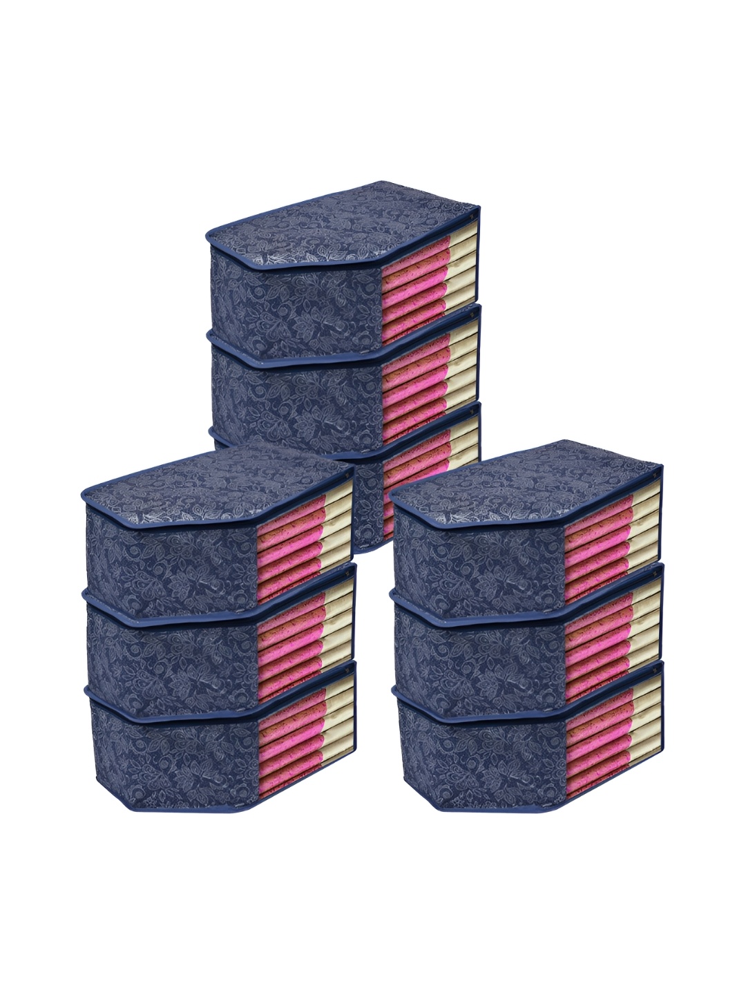 

Kuber Industries Navy Blue 9 Pieces Regular Multi-Utility Organisers