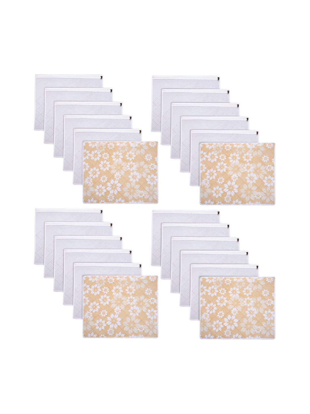 

Kuber Industries Yellow & White 24 Pieces Regular Multi-Utility Organisers