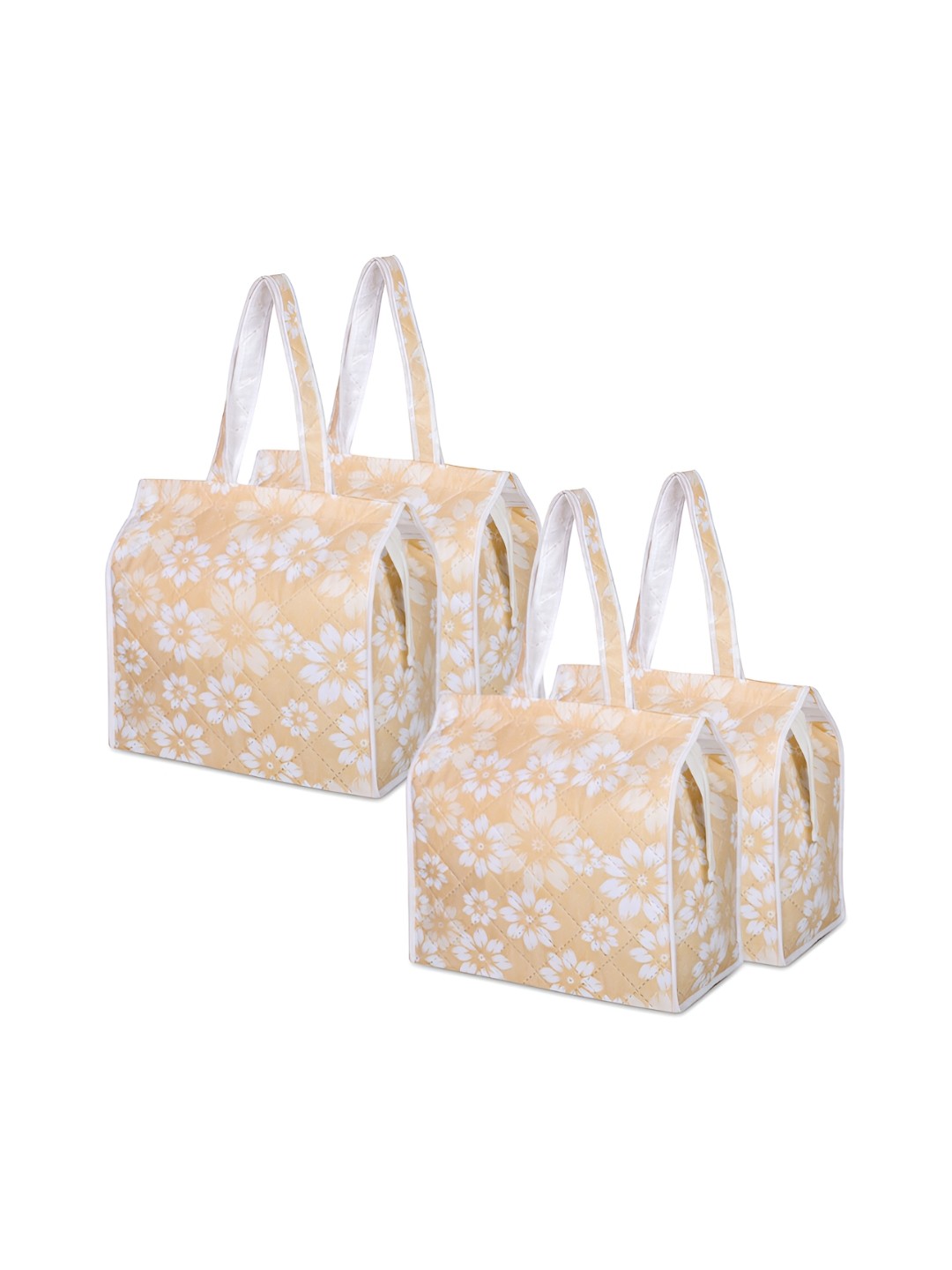 

Kuber Industries Yellow & White 4 Pieces Regular Handbag Organisers, Gold