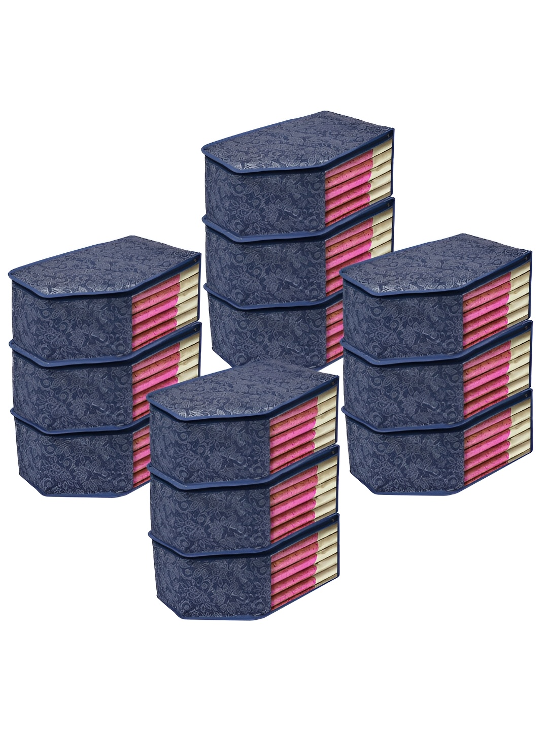 

Kuber Industries Navy Blue 12 Pieces Regular Multi-Utility Organisers