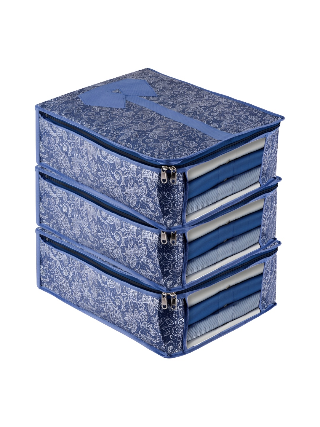 

Kuber Industries Navy Blue 3 Pieces Regular Multi-Utility Organisers