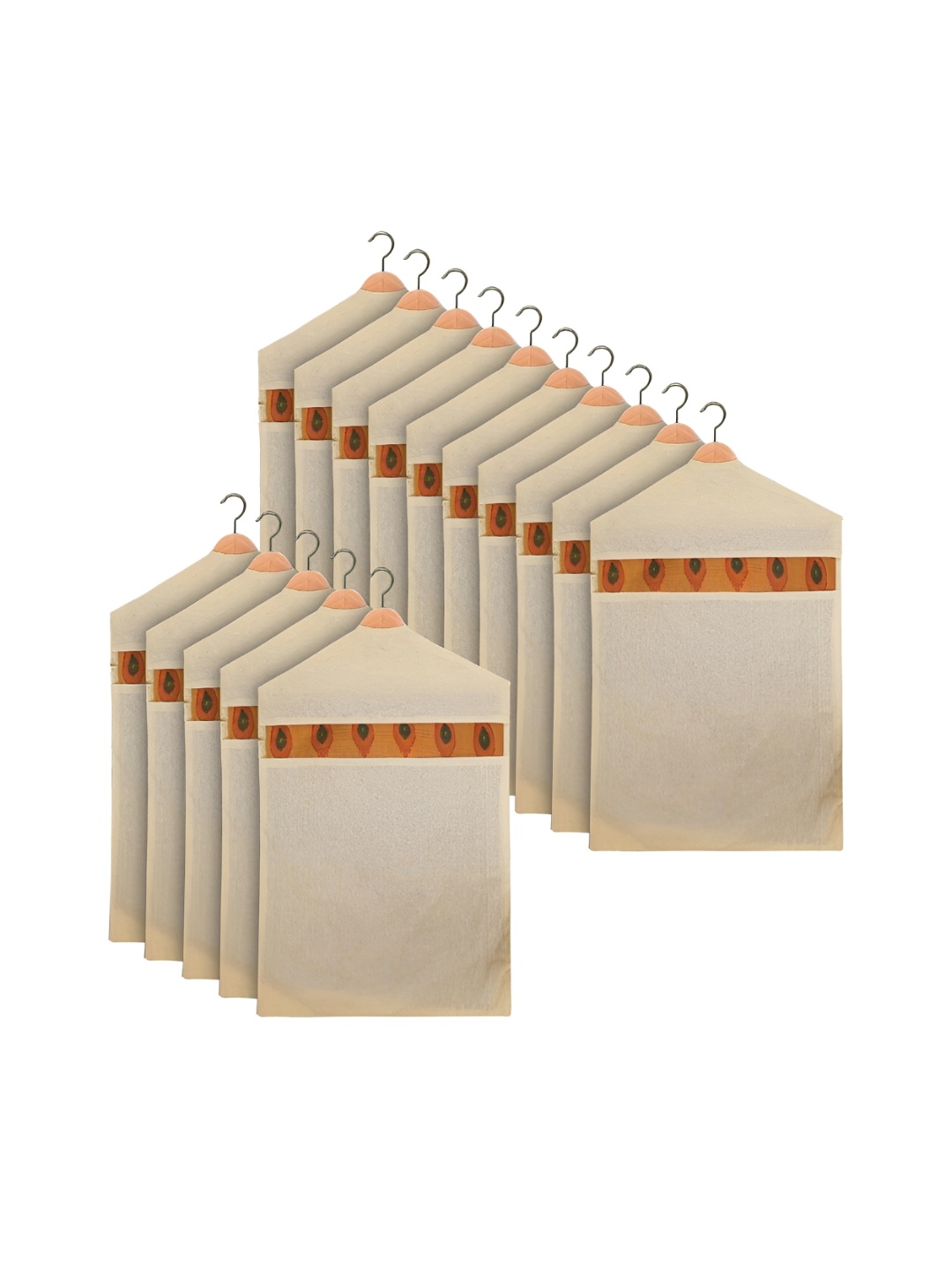 

Kuber Industries Cream 15 Pieces Cotton Suit Organisers