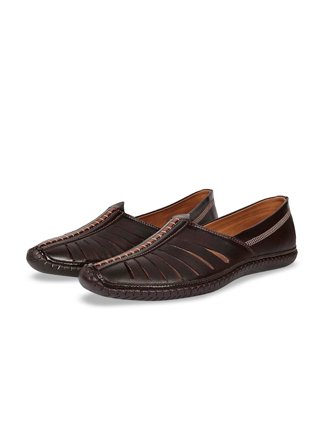 

Big Boon Men Textured Lightweight Mojaris, Bronze