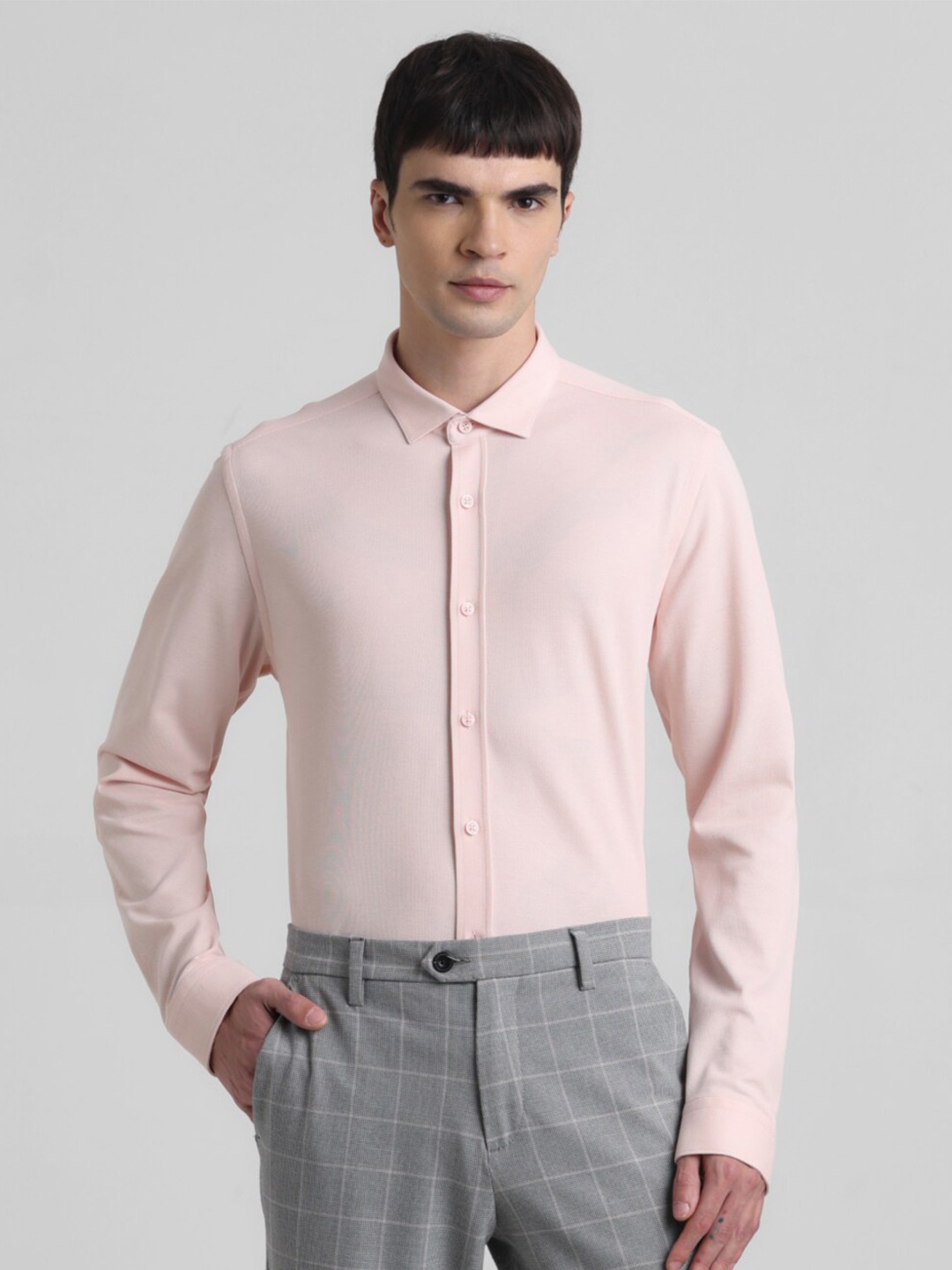 

Jack & Jones Slim Fit Opaque Cotton Casual Shirt, Pink