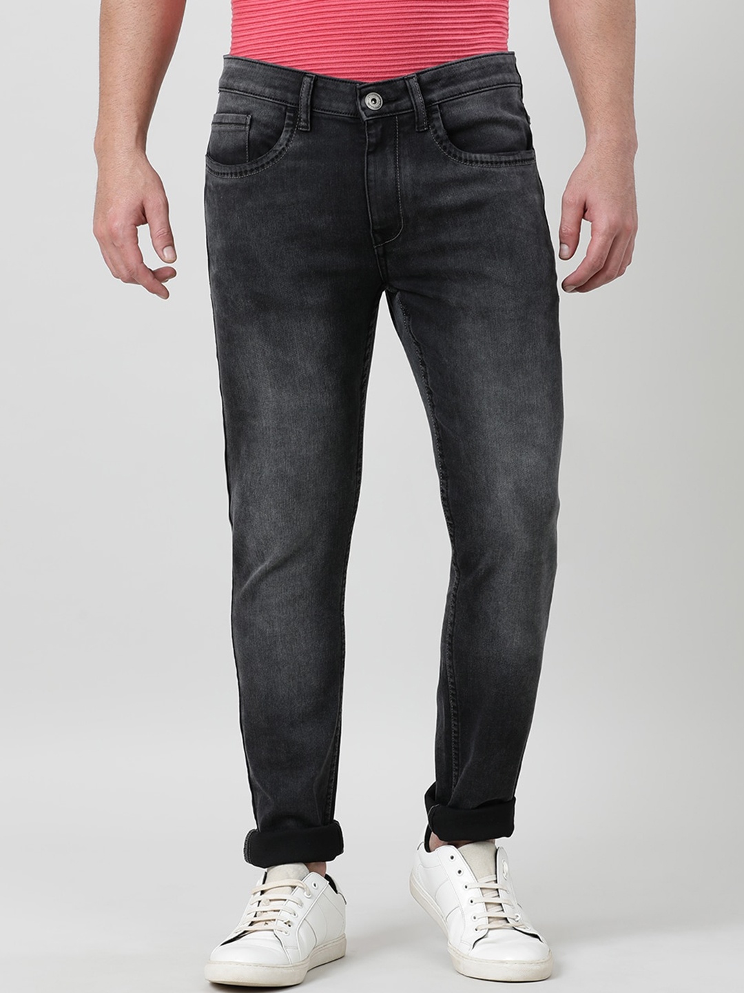 

Crocodile Men Jean Tapered Fit Heavy Fade Acid Wash Stretchable Jeans, Black