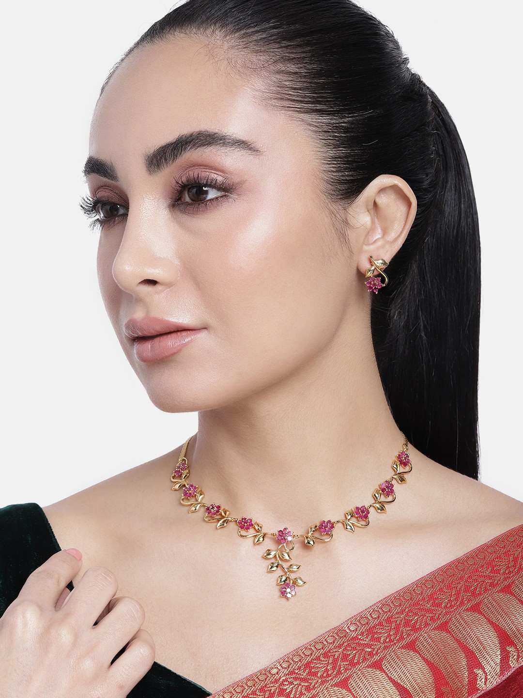 

Estele Gold-Plated CZ-Studded Jewellery Set