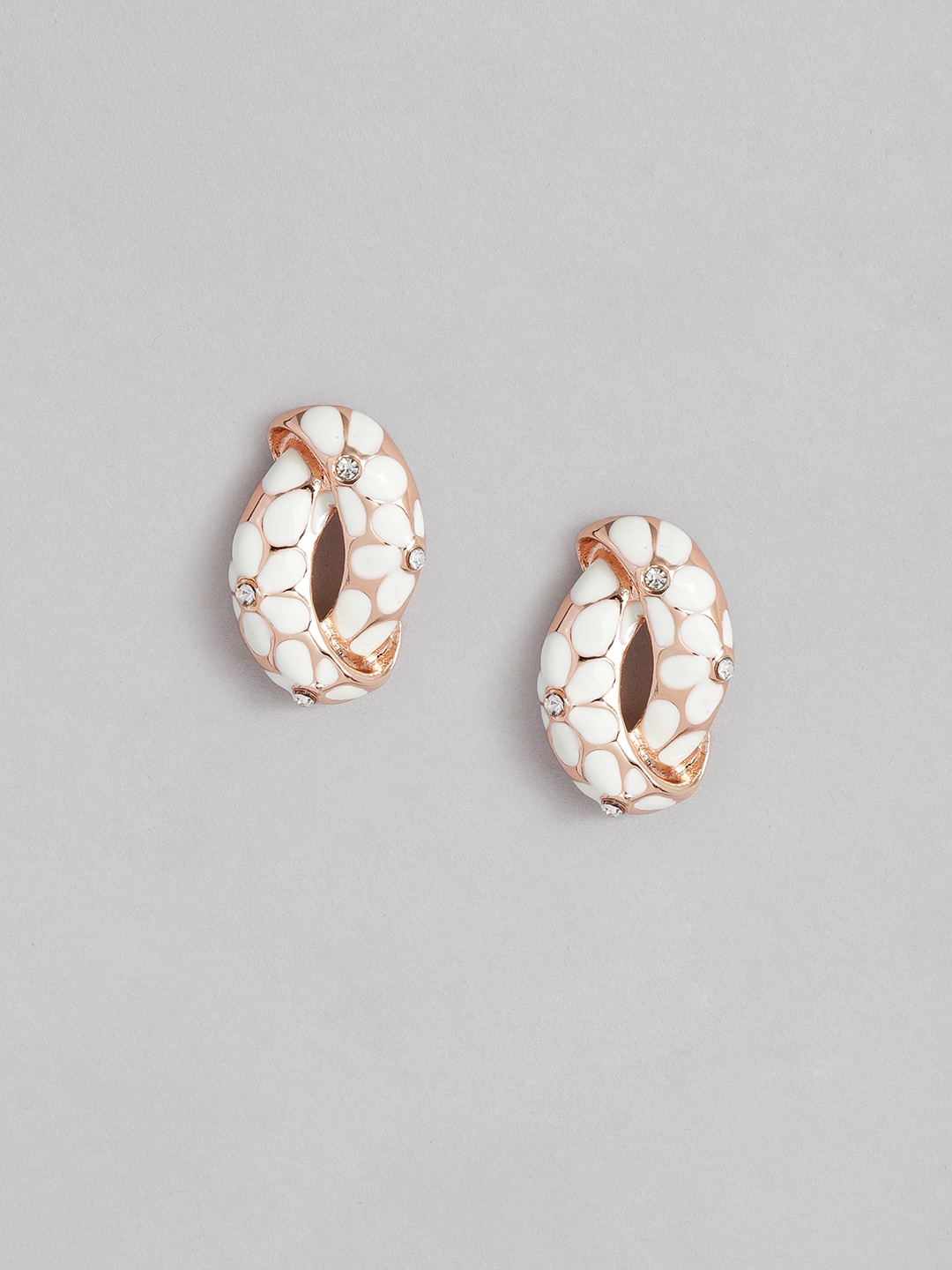 

Estele Rose-Gold Plated Crystals-Studded Quirky Studs Earrings