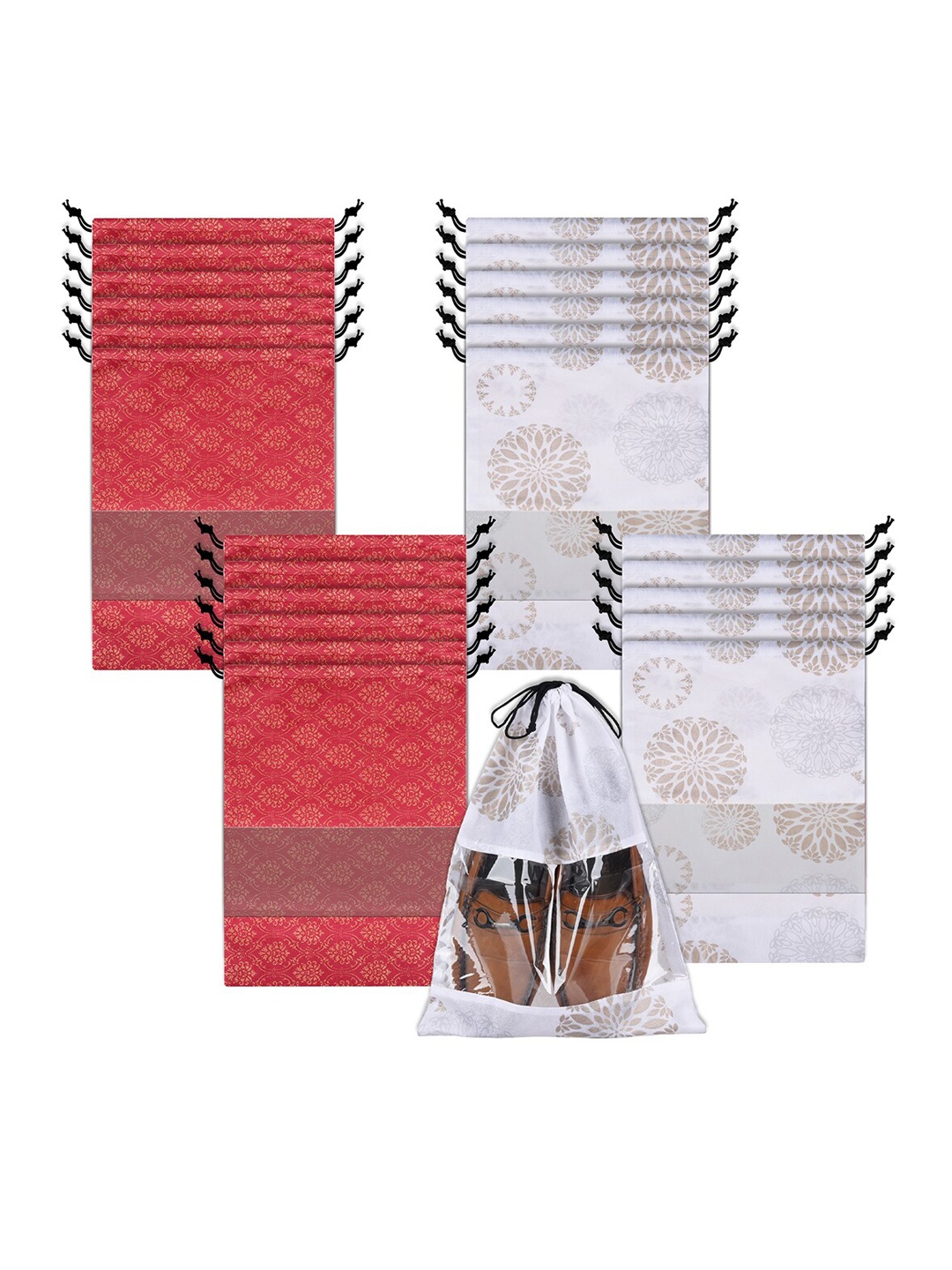 

Kuber Industries Set Of 24 Shoe Cover Bags, Maroon