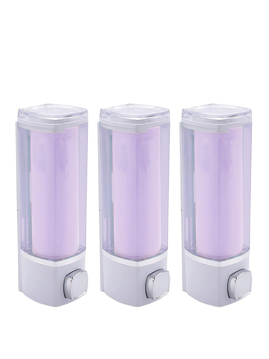 

Kuber Industries Purple 3 Pcs Manual Shampoo & Soap Dispenser Bathroom Accessories 250ml