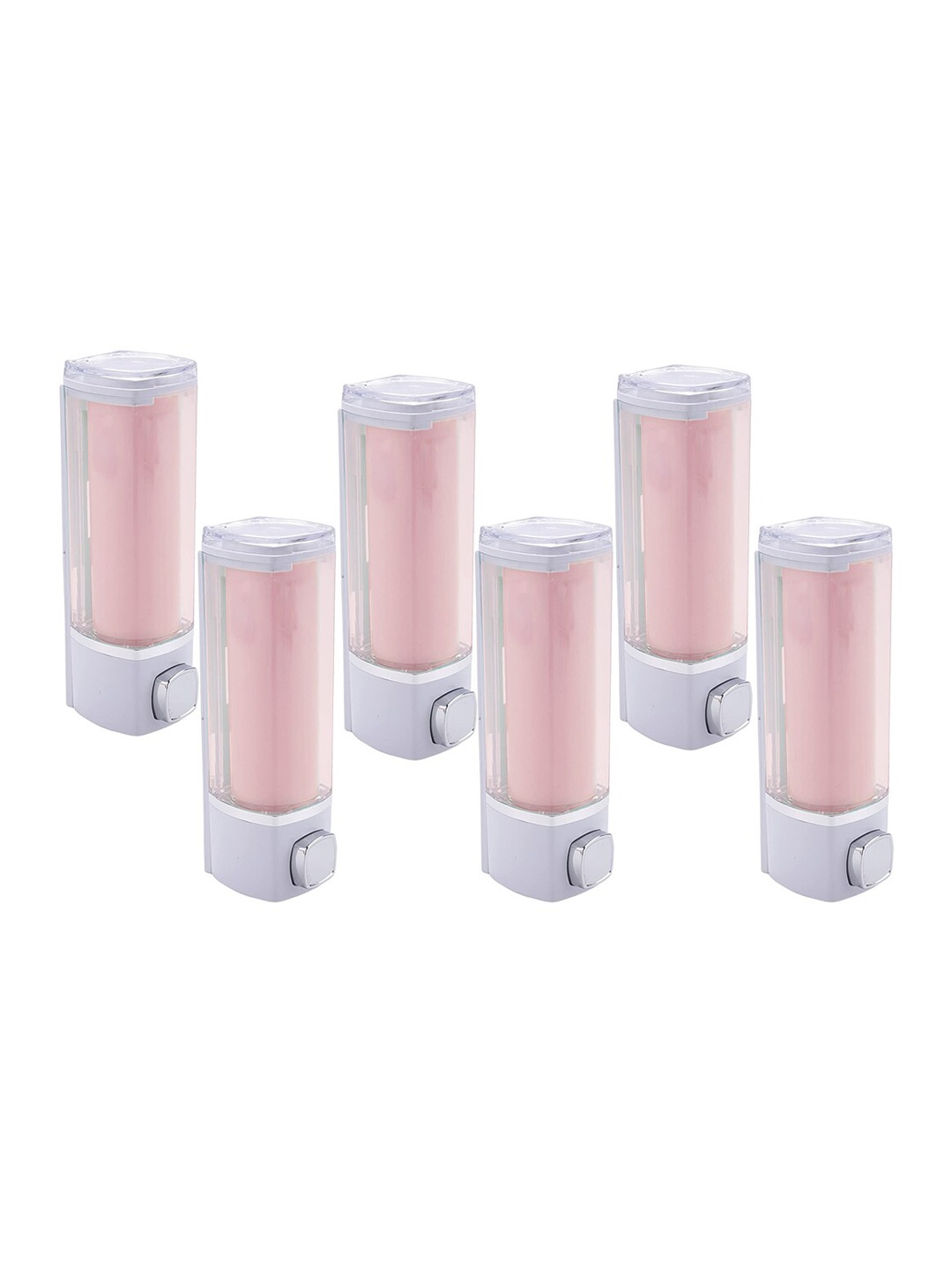 

Kuber Industries Pink & White 6 Pieces Soap Dispensers 250 ml Each