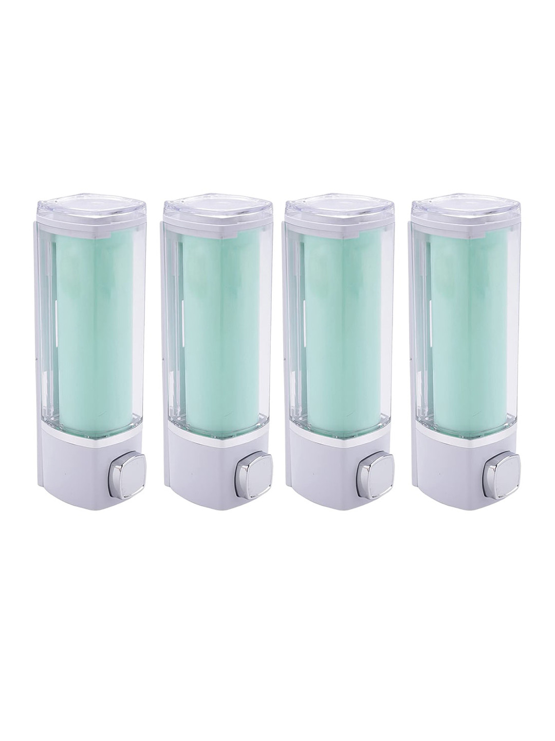 

Kuber Industries Green & White 4 Pieces Soap Dispensers 250 ml Each