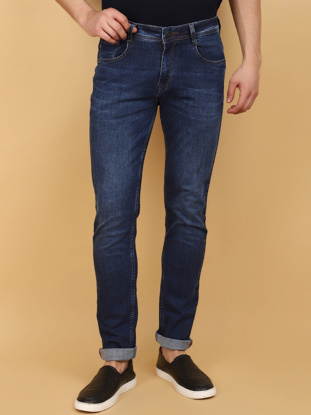 

V-Mart Men Slim Fit Light Fade Cotton Jeans, Blue