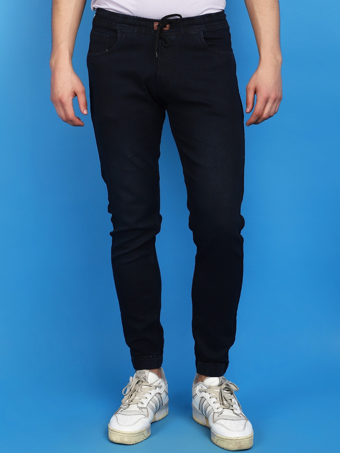 

V-Mart Men Mid Rise Cotton Jogger Jeans, Black
