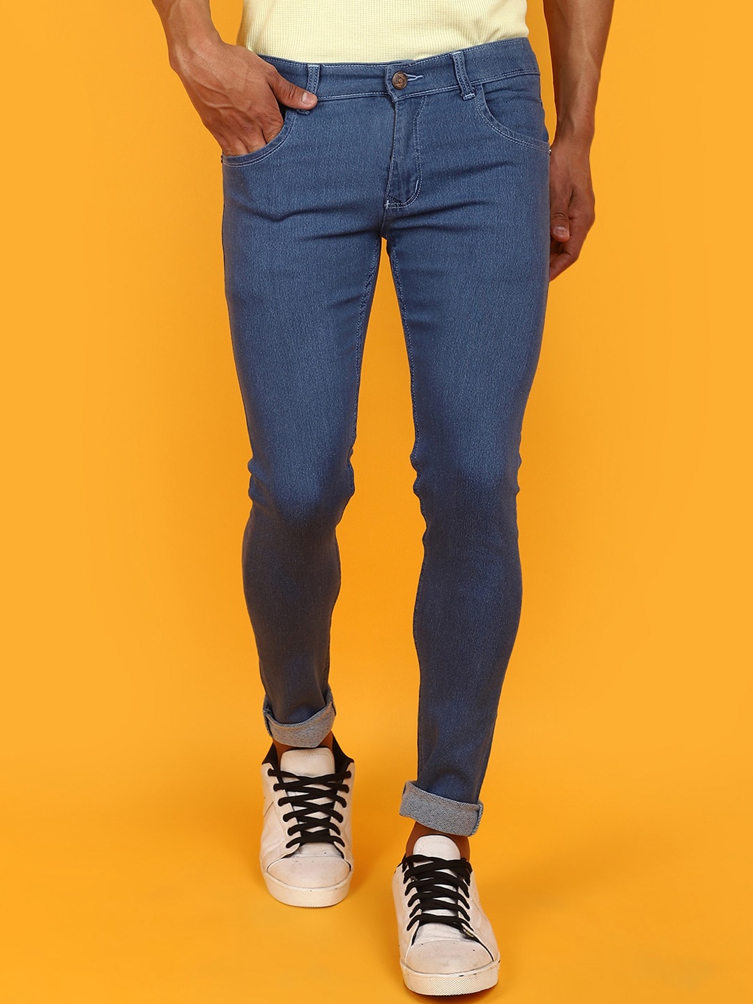 

V-Mart Men Slim Fit Clean Look Cotton Jeans, Blue