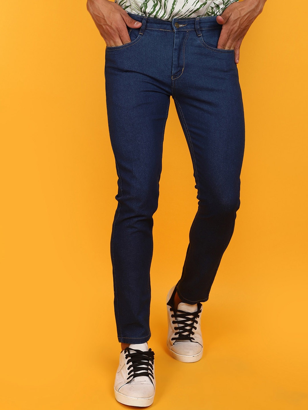 

V-Mart Men Slim Fit Clean Look Cotton Jeans, Blue