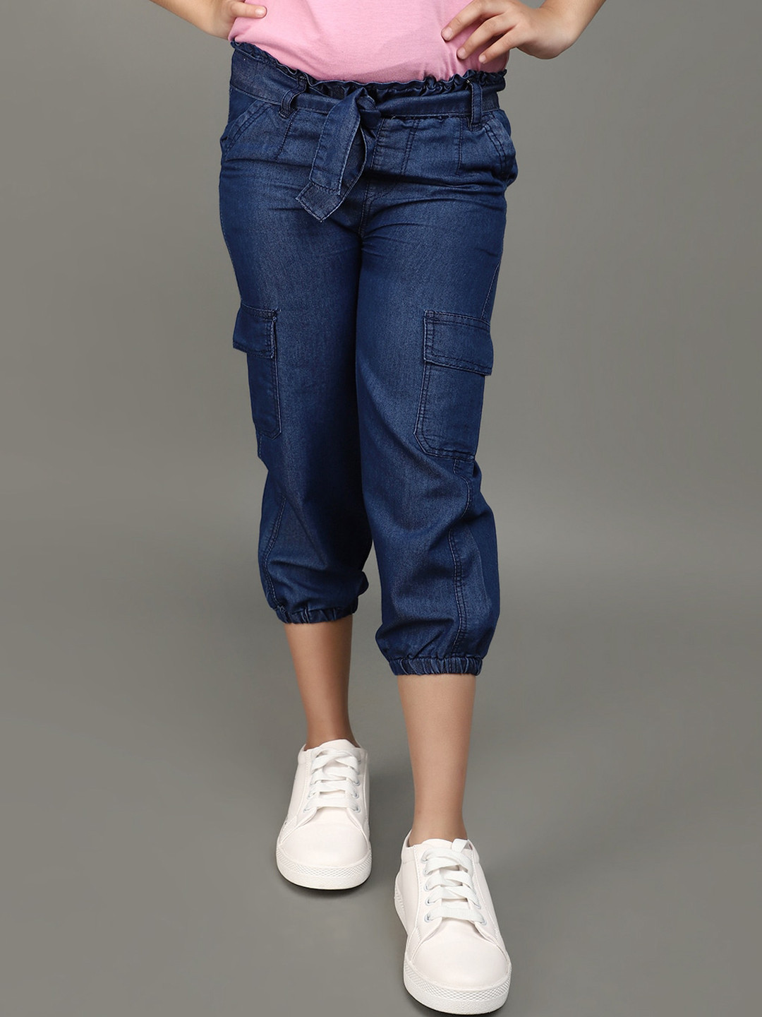 

V-Mart Girls Mid Rise Clean Look Jeans, Blue