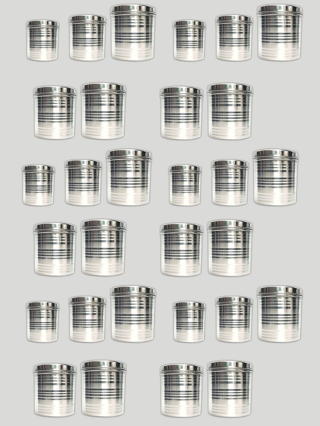 

Kuber Industries Silver Toned 30 Pieces Stainless Steel Dishwasher Safe Food Containers