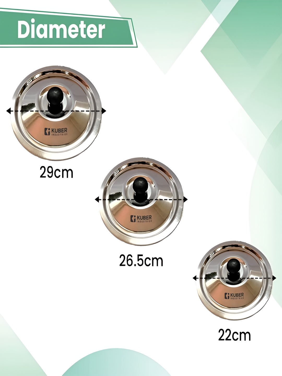 

Kuber Industries Silver-Toned & Black 6 Pieces Cooking Lids