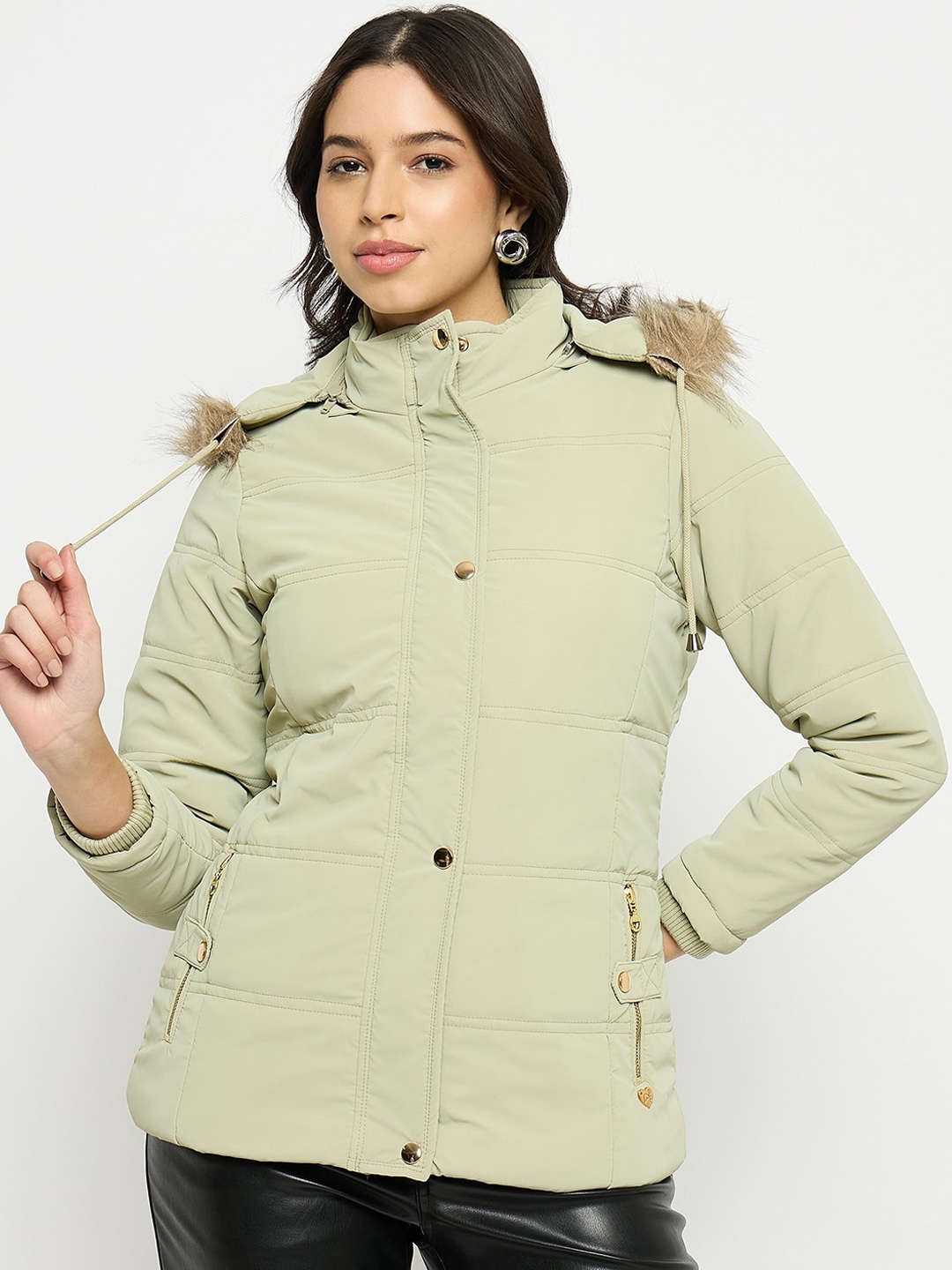 

Duke Hooded Faux Fur Parka Jacket, Green