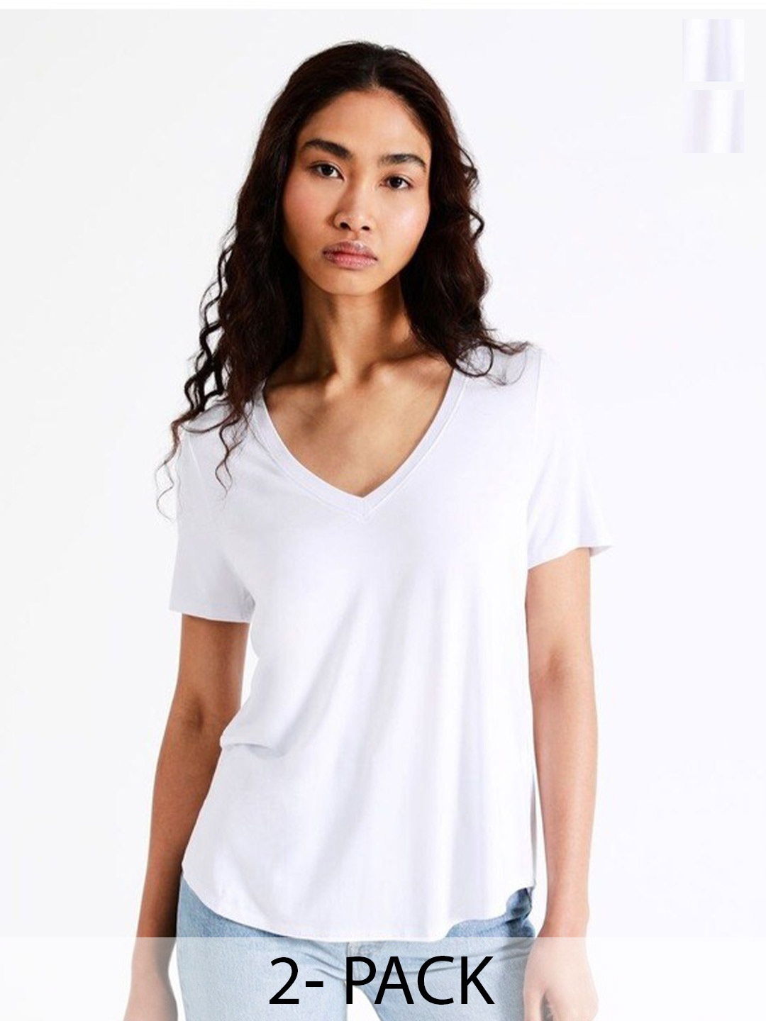 

COLOR CAPITAL Pack Of 2 V-Neck Relaxed Fit T-shirt, White