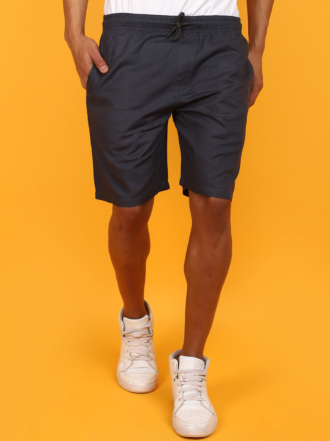 

V-Mart Men Mid-Rise Cotton Shorts, Grey