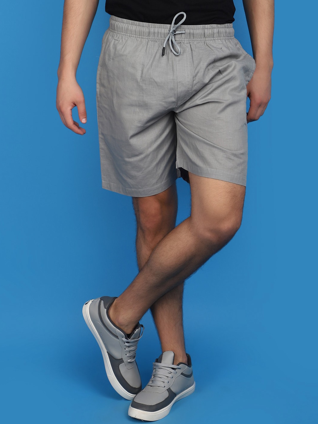 

V-Mart Men Mid-Rise Cotton Shorts, Grey