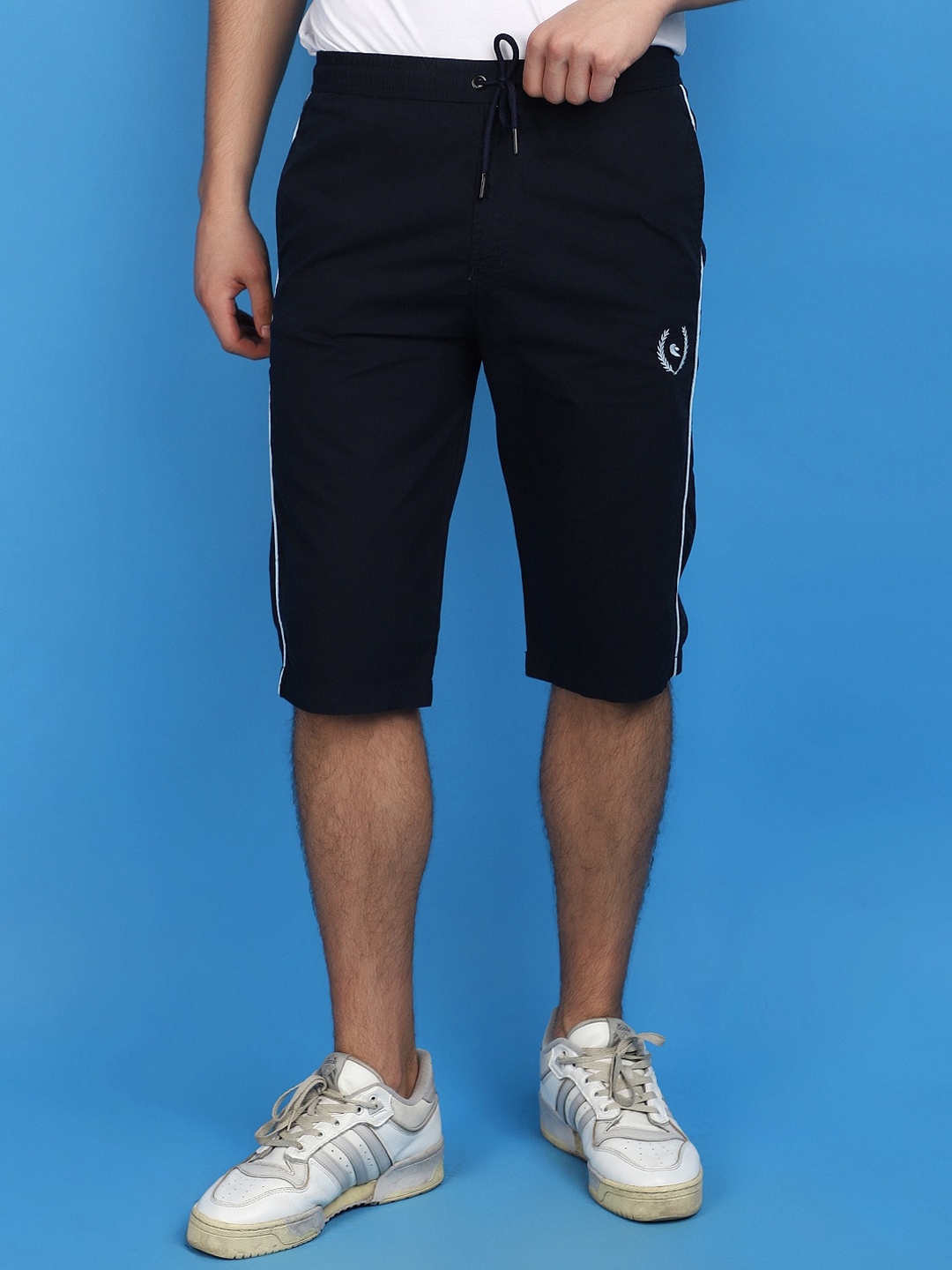 

V-Mart Men Mid-Rise Cotton Cargo Shorts, Blue