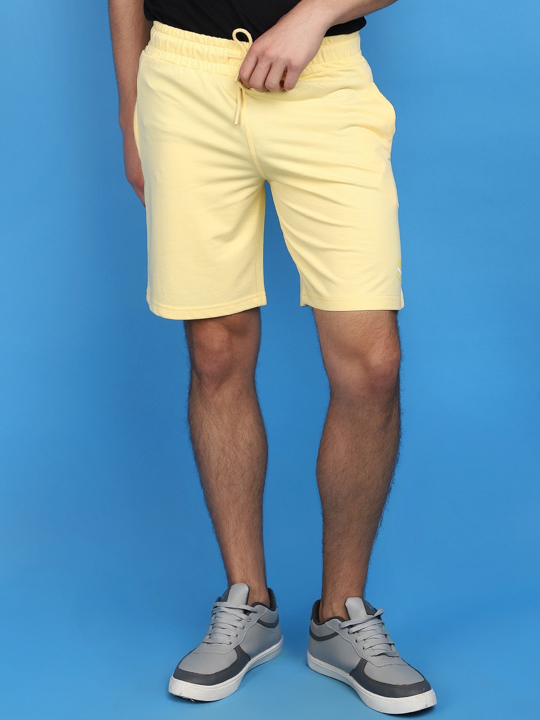 

V-Mart Men Mid-Rise Cotton Shorts, Yellow