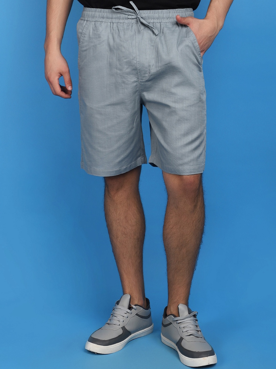 

V-Mart Men Mid-Rise Cotton Regular Shorts, Grey