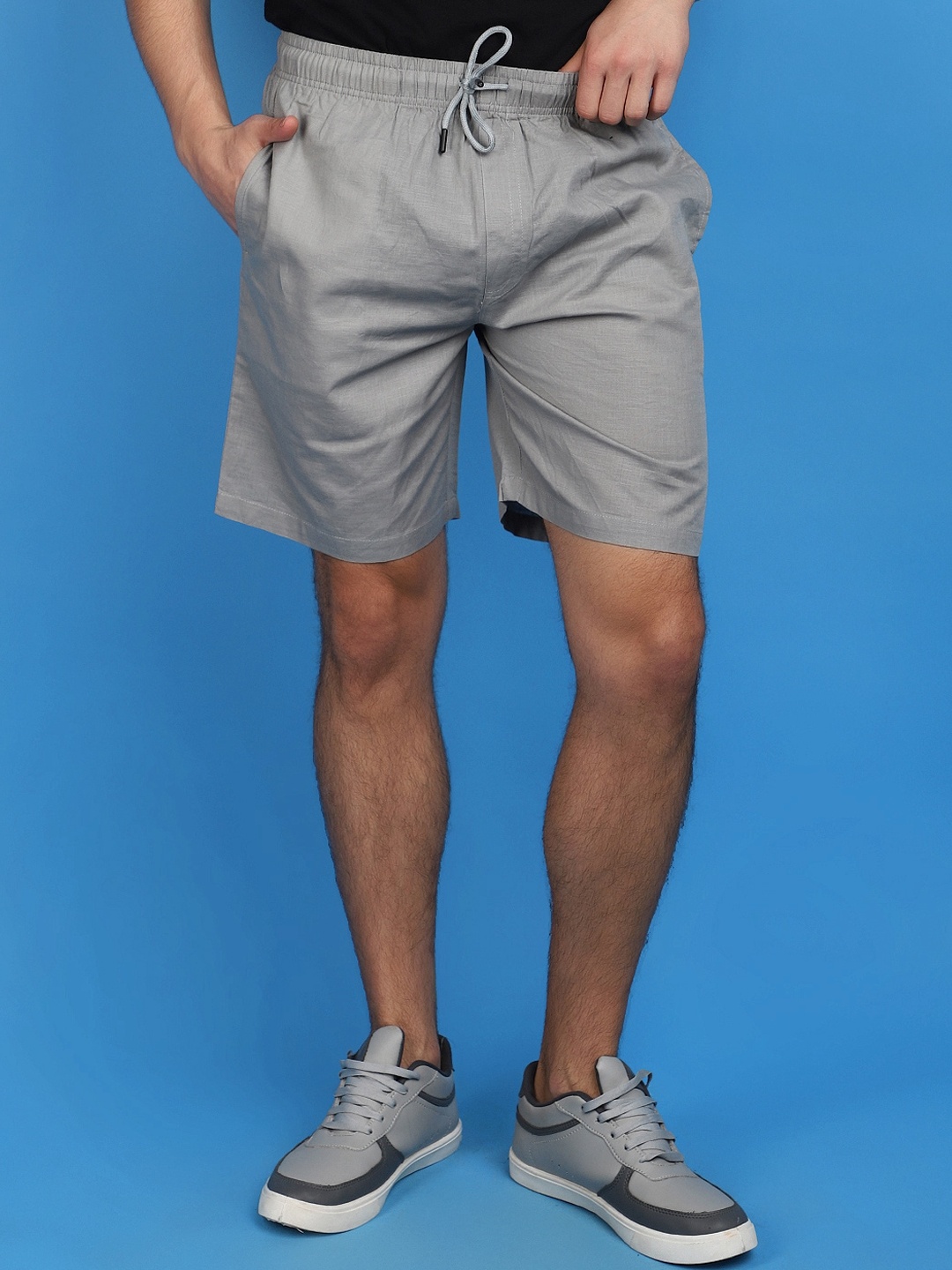 

V-Mart Men Mid-Rise Cotton Shorts, Grey