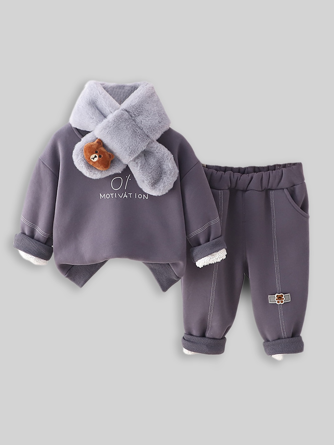 

INCLUD Boys Printed T-shirt with Trousers, Grey