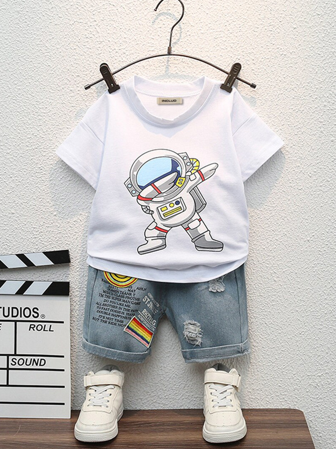 

INCLUD Boys T-shirt with Shorts, White