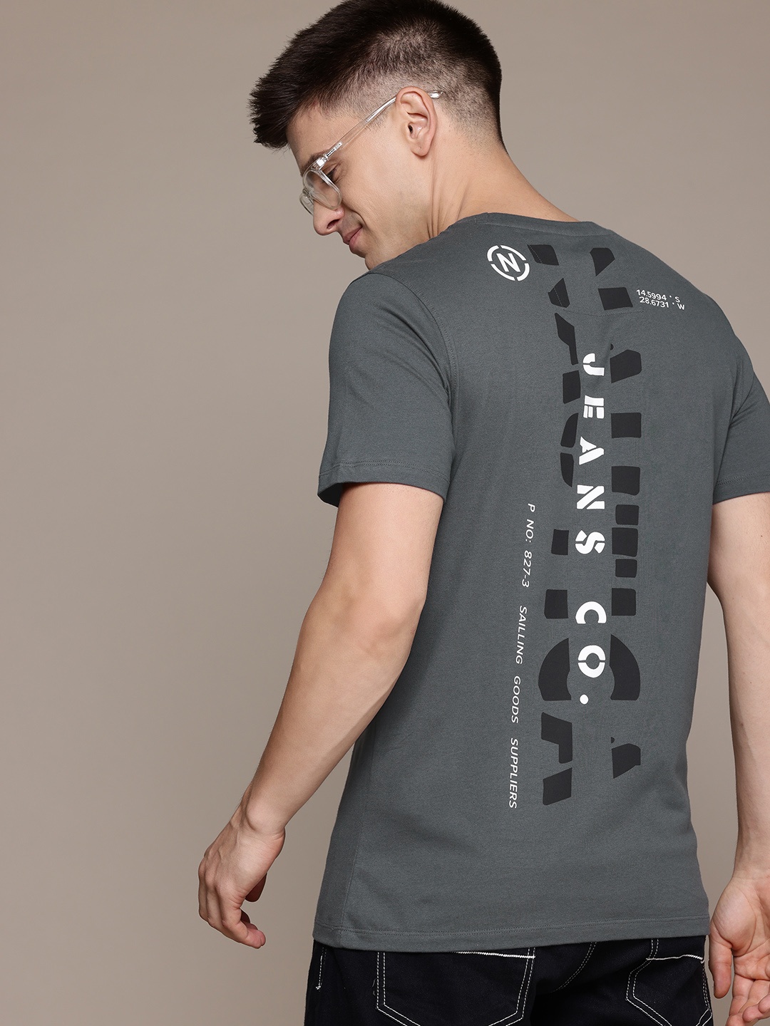 

Nautica Typography Print Pure Cotton T-shirt, Charcoal