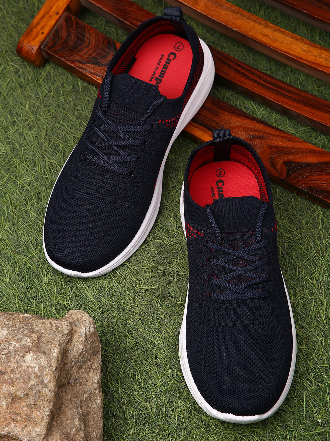 

Champs Men Textured Round Toe Lightweight Mesh Sneakers, Navy blue