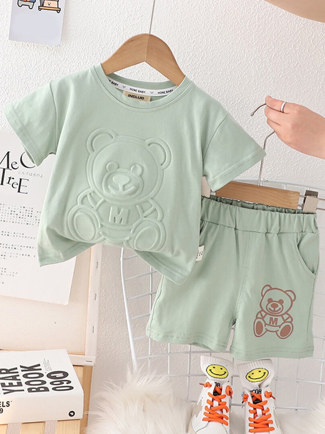 

INCLUD Boys Printed T-shirt With Shorts, Sea green